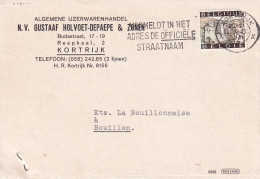 1967 N V Gustaaf Holvoet Depaepe & Zonen Kortrijk Adres De Officiele Straatnaam Bouillonnaise Bouillon Novembre 67 - Storia Postale