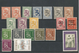 20 Timbres Stamp Briefmarke Suomi Finlande 1917 1921 1943 ...  Europa Cept 1972 1974 ** Neuf - Collections