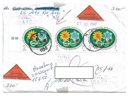 1612q: Österreich 1992, Albertville Portogerechte MeF Auf Nachnahmebeleg - Covers & Documents