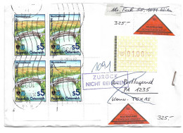 1612n: Österreich 1992, Marchfeldkanal- Brücke, Umwelt- & Wasserschutz, Portogerechte Frankatur Auf Nachnahmebeleg - Lettres & Documents