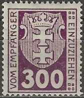 DANZIG 1921 Postage Due - 300pf. - Purple MH - Strafport