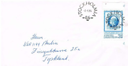 Schweden Brief Mit Sonderstempel Stockholmia 1984 - Rückseite: Eintrittskarte - Lettres & Documents