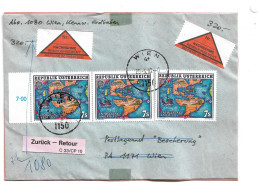 1612j: Österreich 1992, Entdeckung Amerikas, Portogerechte MeF- Frankatur Auf Nachnahmebeleg - Covers & Documents