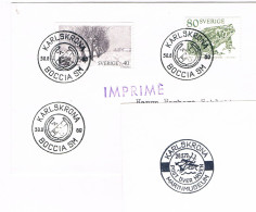 Schweden - 2 Sonderstempel Aus Karlskrona - Boccia, Marinemuseum - Briefe U. Dokumente