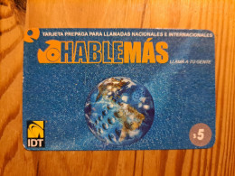 Prepaid Phonecard Argentina, IDT, Hable Más - Argentina