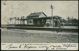 Rare - 1907 Or Before - L.I.R.R. Depot, Centre Moriches, L.I. - No. 6012 G. Hiler - See 3 Scans & Description - Long Island