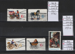 PRIX FIXE Obl  907 910 911 YT 1017 1020 1016 MIC 1415 1418 1414 SCOT 1411 1414 1410 GIB Noël 1970  Etats Unis 58A/13 - Used Stamps