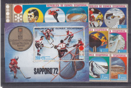 Jeux Olympiques - Sapporo 64  - Rép Du Guinée - Michel 81/7 + BF 13 ** - Ski - Luge - Hockey - Patinage -valeur 10,50  € - Invierno 1972: Sapporo