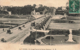 FRANCE - Tours - Grand Pont Et Le Square Descartes - Carte Postale Ancienne - Tours