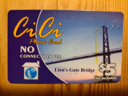 Prepaid Phonecard Canada, Gold Line, CiCi - Canada