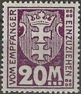 DANZIG 1921 Postage Due - 20m. - Purple MH - Postage Due