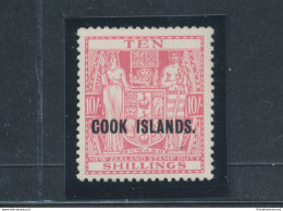 1936-44 COOK ISLANDS, Stanley Gibbons N. 123a- 10 Scellini Pale Carmine Lake - Francobollo Di New Zealand Soprastampato - Autres & Non Classés