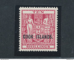 1936-44 COOK ISLANDS, Stanley Gibbons N. 120 - 10 Scellini Carminio Lake - Francobollo Di New Zealand Soprastampato Cook - Altri & Non Classificati