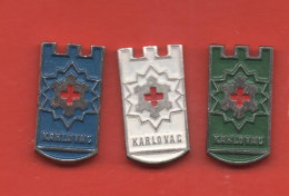 *** Croatia, Medicine, Red Cross, Blood Donors, City Of Karlovac, 3 Pins - Medizin