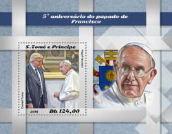 SÃO TOMÉ AND PRÍNCIPE  2018 MNH  Pope Francis  Michel Code:8079 / Bl.1464. Yvert&Tellier Code: 1200 - Sao Tome Et Principe