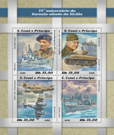 SÃO TOMÉ AND PRÍNCIPE  2018 MNH  Allied Invasion Of Sicily  Michel Code: 8085-8088. Yvert&Tellier Code: 6450-6453 - Sao Tome Et Principe