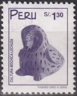 1998 Peru ° Mi:PE 1631, Sn:PE 1180, Yt:PE 1135, Mochica Pottery - Owl, Ancient Peruvian Artifacts - Pérou