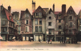 FRANCE - Tours - Vieilles Maisons - Place Plumeran - Carte Postale Ancienne - Tours