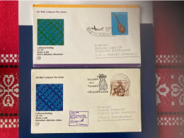 2 Enveloppes FDI De Lufthansa De 1978 Pour Le 1er Vol Airbus Sur Athènes - Munich - Düsseldorf Et Retour - 1971-1980