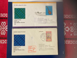 2 Enveloppes FDI De Lufthansa De 1978 Pour Le 1er Vol Airbus Sur Athènes - Munich - Düsseldorf Et Retour - 1971-1980