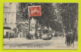 06 NICE N390 Avenue De La Gare Tram Tramway TNL VOIR ZOOM Boutiques Moscou Au Diamant Du Bengale Le Petit Niçois En 1910 - Transport (rail) - Station