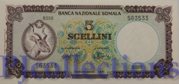 SOMALIA 5 SCELLINI 1971 PICK 13a UNC RARE - Somalië
