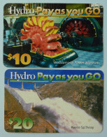 AUSTRALIA - Tasmania - Power Payment Cards - Hydro Pay As You Go - 10 & 20 Units - Used - Australia