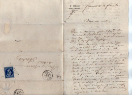 TB 4651 - 1861 - Lettre De Me DURAND, Notaire à FRANCUEIL / MP OR BLERE Pour Me MOREAU, Notaire à AMBOISE - 1849-1876: Période Classique