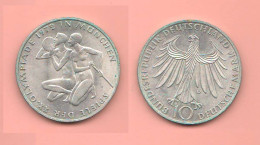 Germania 10 Mark 1972 Mint D Germany Munich Olympic Game Silver Coin - 10 Mark