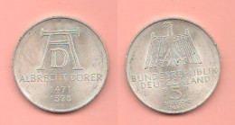 5 Mark 1971 D Allemagne Germany Germania  Durer - 5 Mark