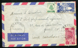 Liban Lebanon Lettre De Baakline Via Beyrouth Du 08/12/1954 Pour Paris - Liban
