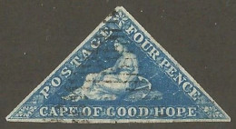 Cape Of Good Hope 1853. 4d Deep Blue On Deeply Blued Paper. SACC 2, SG 2. - Cape Of Good Hope (1853-1904)