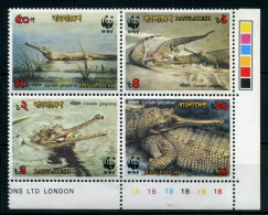 Bangladesch 4er 323-326 Postfrisch Krokodil WWF #IA095 - Bangladesch