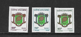 COTE D'IVOIRE 1976 ARMOIRIES  YVERT N°395/97 NON DENTELE NEUF MNH** - Francobolli