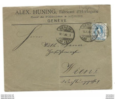 116 - 2 - Enveloppe Envoyée Par Huning Horlogerie Genève à Wien 1906 - Brieven En Documenten