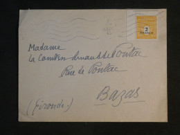 DJ 14 FRANCE BELLE  LETTRE 1945 BAZAS +ARC TRIOMPHE  COINFEUILLE  +AFFRANCH. INTERESSANT++ - 1944-45 Maríanne De Dulac