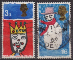 Noel - Dessins D'enfants - GRANDE BRETAGNE - Roi Mage, Bonhomme De Neige - N° 461-462 - 1966 - Usados