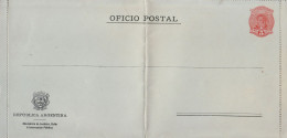 ARGENTINA 1890 CARD LETTER OFFICIAL UNUSED - Cartas & Documentos