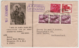 Indien / India 1972, Brief Luftpost / Air Mail Tirupattur - Baden (Schweiz), Posted At Counter / Schalteraufgabe, Bosco - Brieven En Documenten