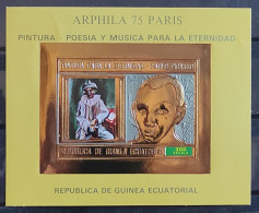 Homenaje A Los Grandes Pintores -PABL0 RUIZ PICASSO -HOJA BLOQUE DORADA  NO DENTADA MNH** - Picasso