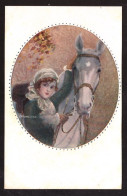 Cartolina Illustratore C. Monestier Ragazzina Con Cavallo - Non Viaggiata - Monestier, C.