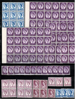 1952/54 Great Britain Queen Elisabeth 4d Stamp In MNH ** X 12 & 3d** X 78 & Six Pence** X 11 & 5 X 6d** - Unused Stamps