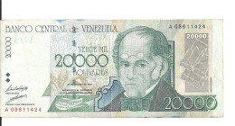 VENEZUELA 20000 BOLIVARES 1998 VF P 82 - Venezuela