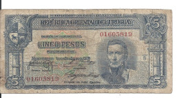 URUGUAY 5 PESOS L.1939 VG+ P 36 A - Uruguay