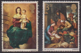 Noel - GRANDE BRETAGNE - Adoration Des Bergers - Vierge Et L'enfant Par Murillo - N° 499-500 - 1967 - Usados