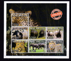 MALAWI-2016-ANIMALS-ELEPHANT-BUFFALO-LION-RHINO-LEOPARD-SHEET -MNH - Malawi (1964-...)