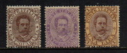 Regno 1889 - Effigie Umberto I - Serietta 3 Valori - Nuovi Gomma Integra - MNH** - Nuovi