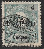 Macau Macao – 1902 King Carlos PROVISORIO 4 Avos Used Stamp - Used Stamps