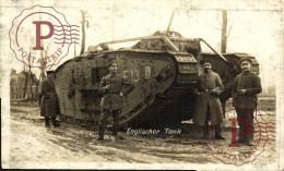 RPPC CARTE PHOTO  CHAR TANK MILITAR ENGLISCHER TANK     MILITARIA - War 1914-18