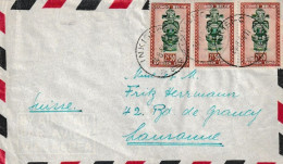 1951 INKISI CONGO BELGE / BELGIAN CONGO LETTER TO LAUSANNE (SWITZERLAND) WITH COB 288 (3 Stamps) - Storia Postale